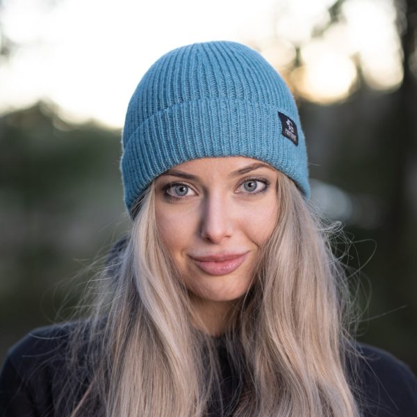 Grimfrost Watch Cap, Blue Merino Wool Sale