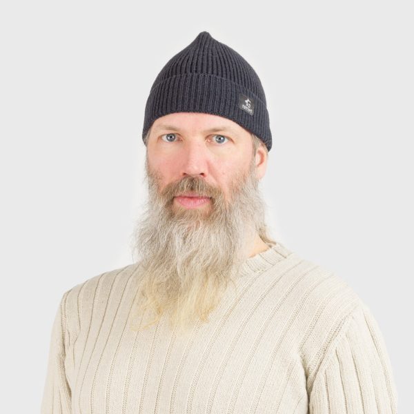 Grimfrost Watch Cap, Black Merino Wool Online now - Image 4