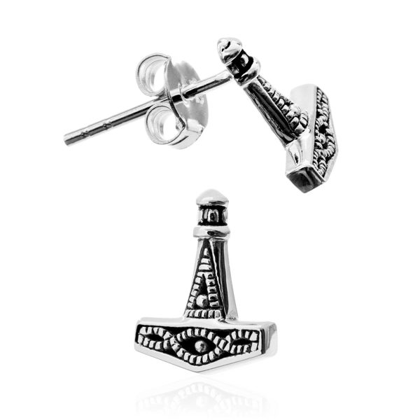 Hammer Earrings, Silver Fashion