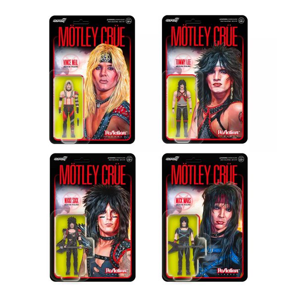 MOTLEY CRUE REACTION FIGURES WAVE 01 - SHOUT AT THE DEVIL - 4 PACK Supply